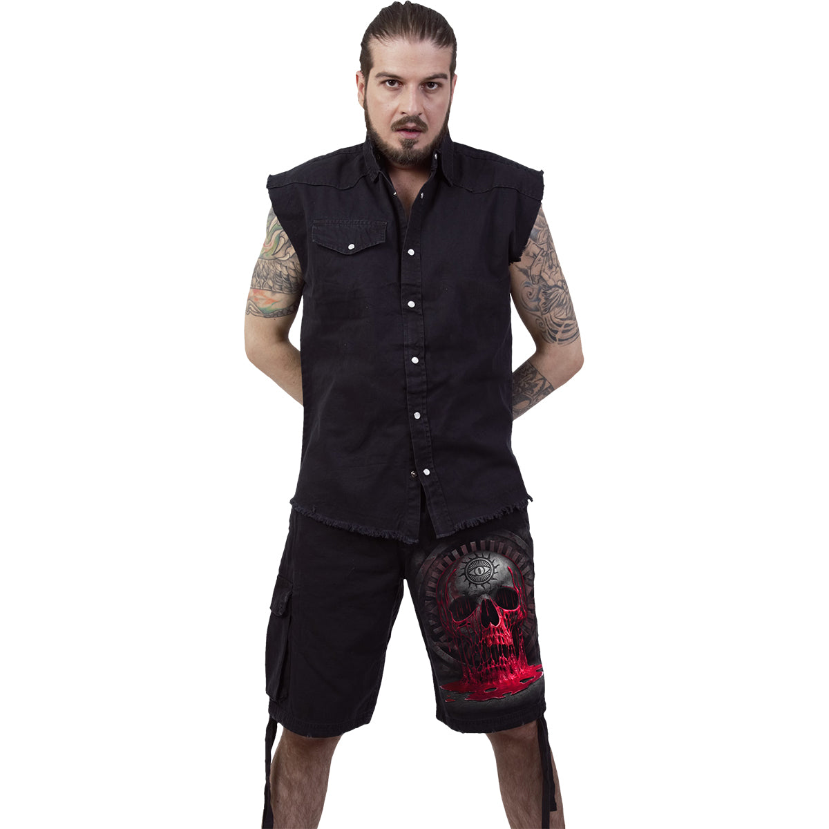 BLEEDING SOULS - Vintage Cargo Shorts Black