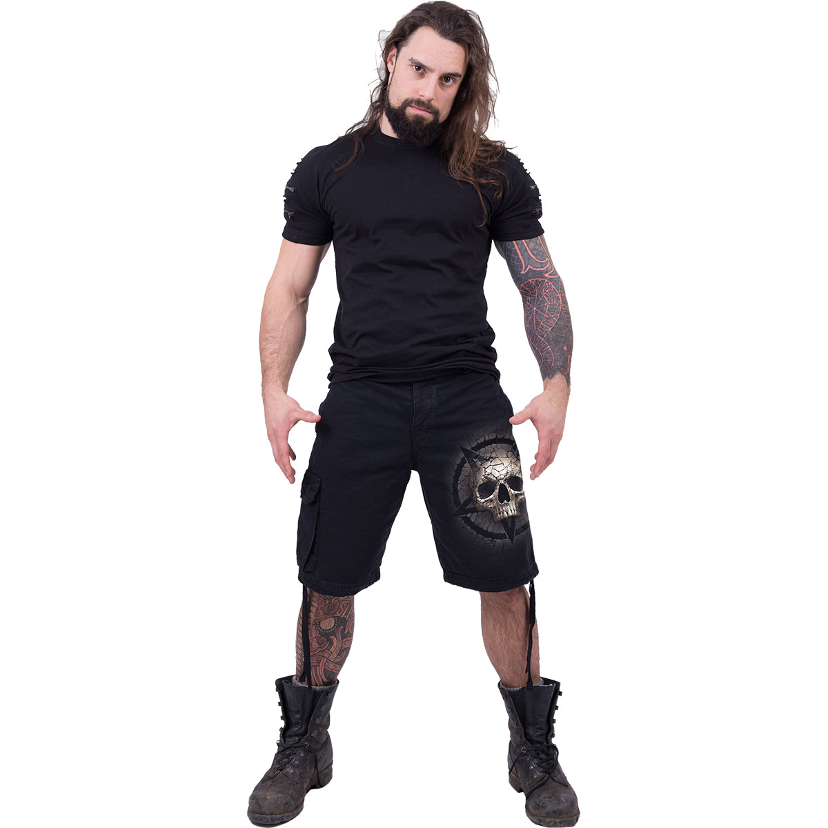 CRACKING UP - Vintage Cargo Shorts Black