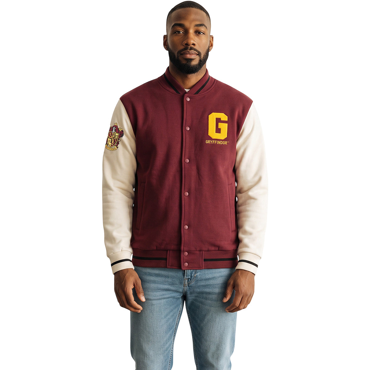 HARRY POTTER - GRYFFINDOR VARSITY - Baseball Jacket Dk Maroon Contrast Slvs B