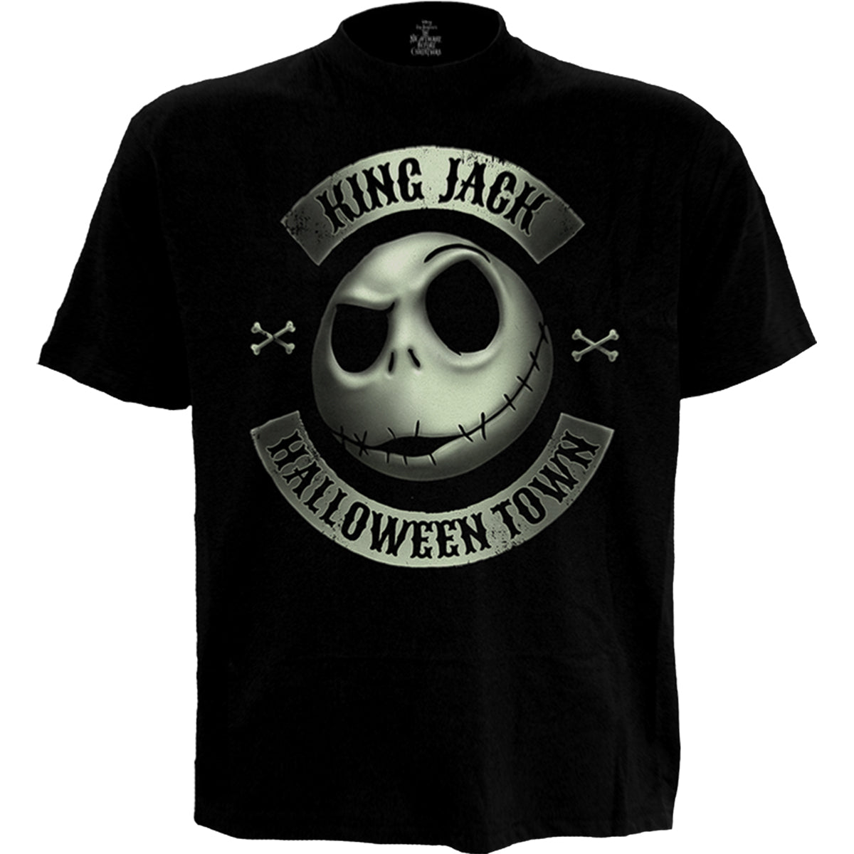 NIGHTMARE BEFORE XMAS -JACK CREST (GLOW) - T-shirt imprimé sur le devant noir