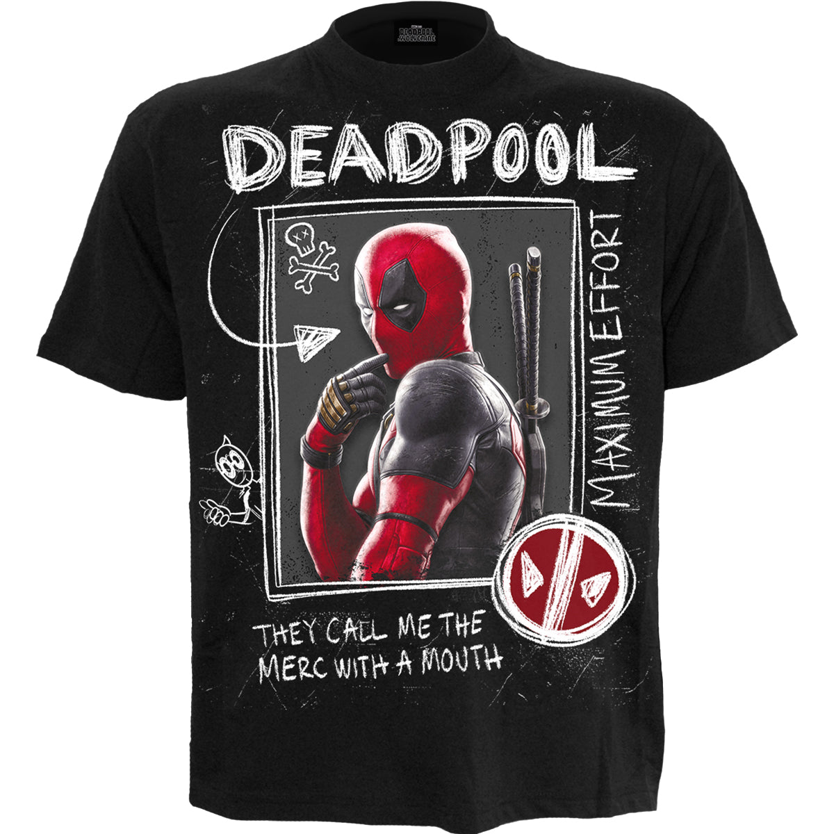 DEADPOOL - SKETCHES DE WOLVERINE - Camiseta Negro
