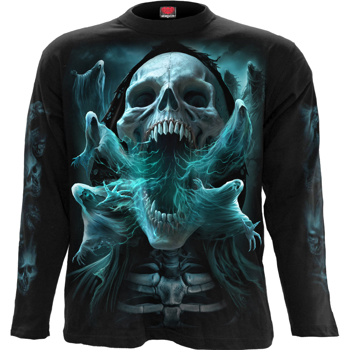 GHOST SKULL Longsleeve T-Shirt Black