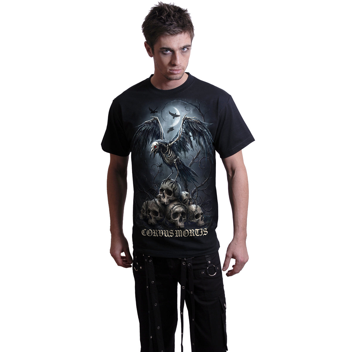 CORVUS MORTIS - Front Print T-Shirt Black