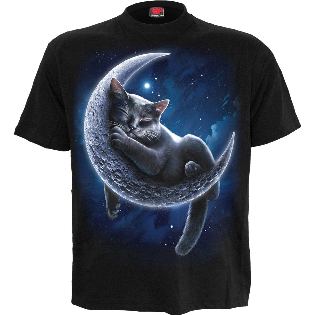 VELVET MOON Front Print T-Shirt Black - Main Image