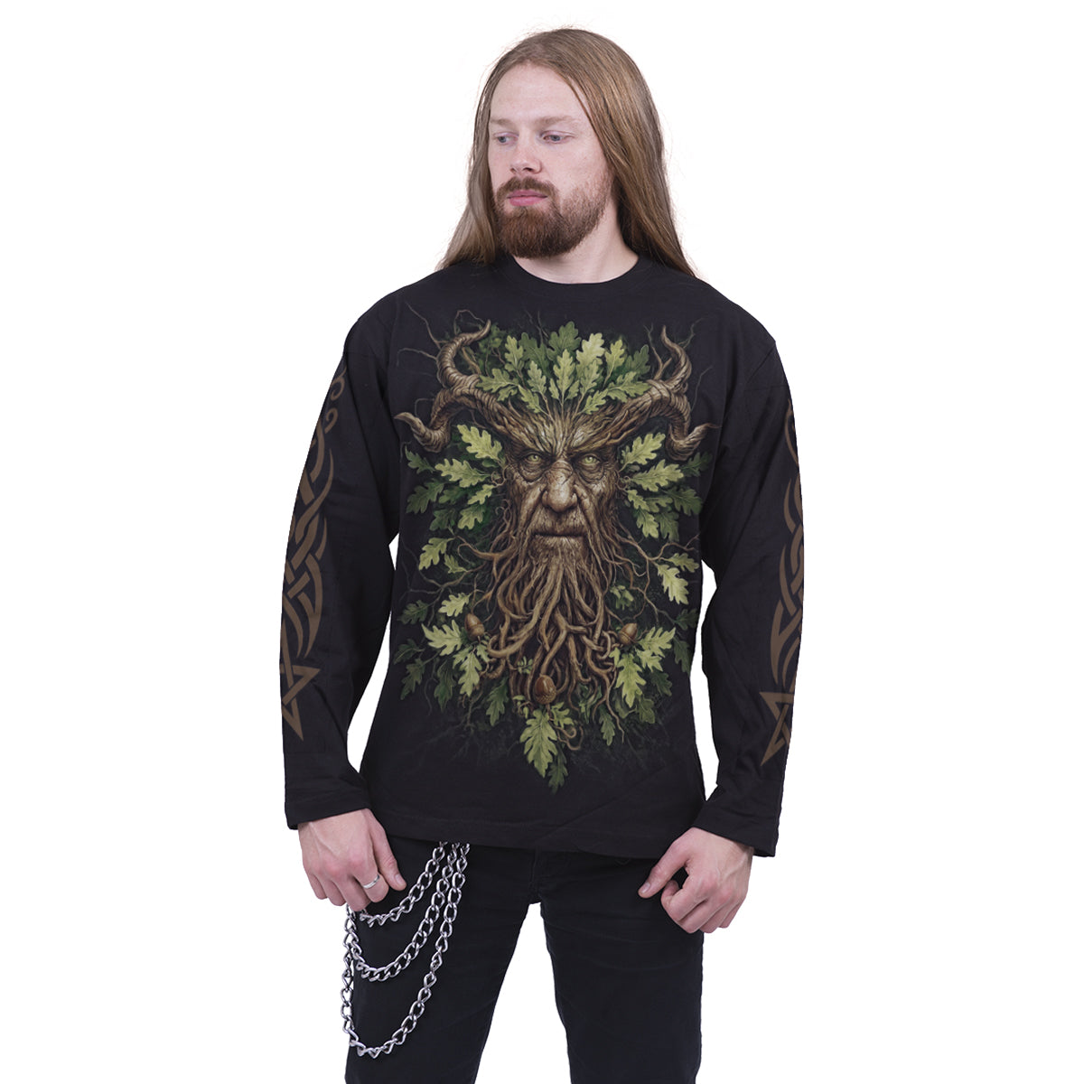 WOODLAND KING – Langarm-T-Shirt, schwarz