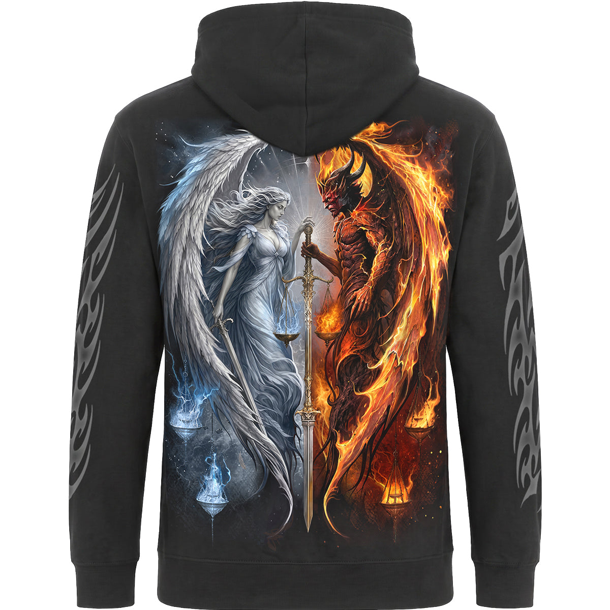 ANGEL & DEMON – Kapuzenpulli, schwarz