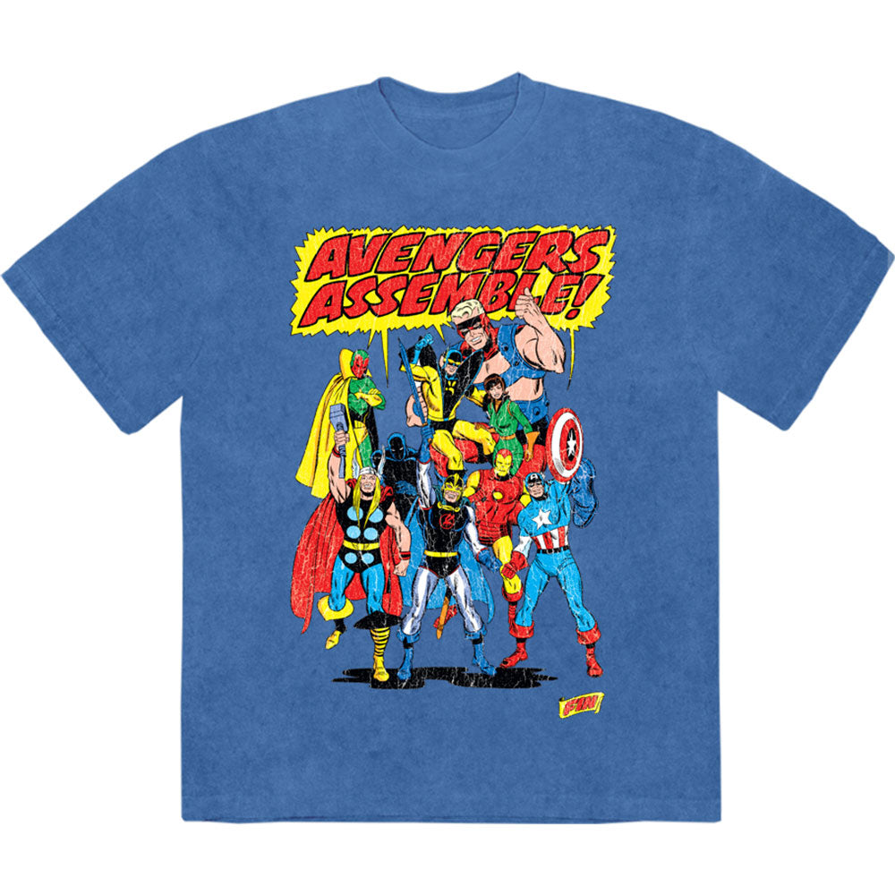 MARVEL COMICS - AVENGERS ASSEMBLE RETRO - Stone Wash T-Shirt Blue