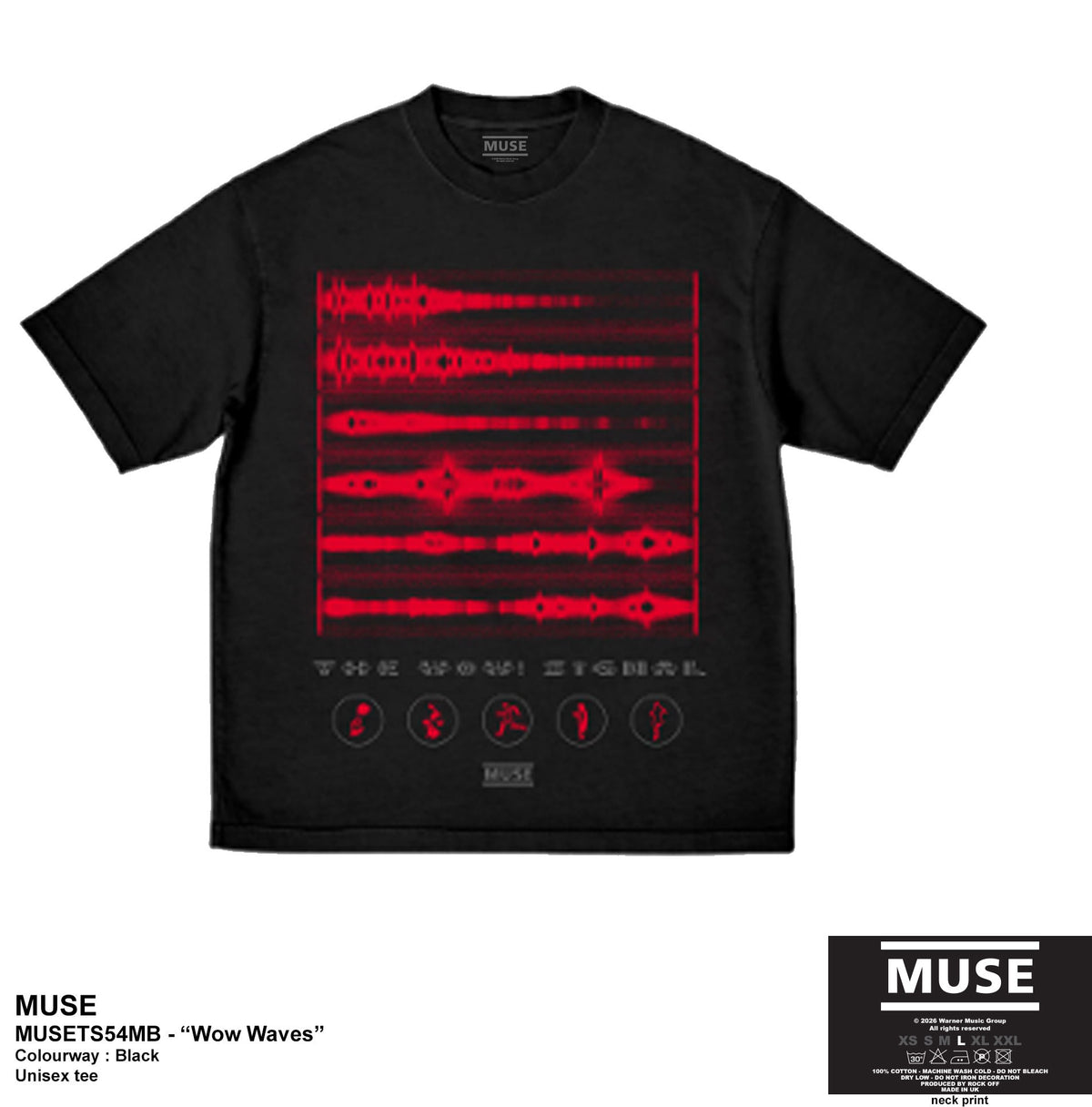 MUSE - WOW WAVES - T-Shirt Black