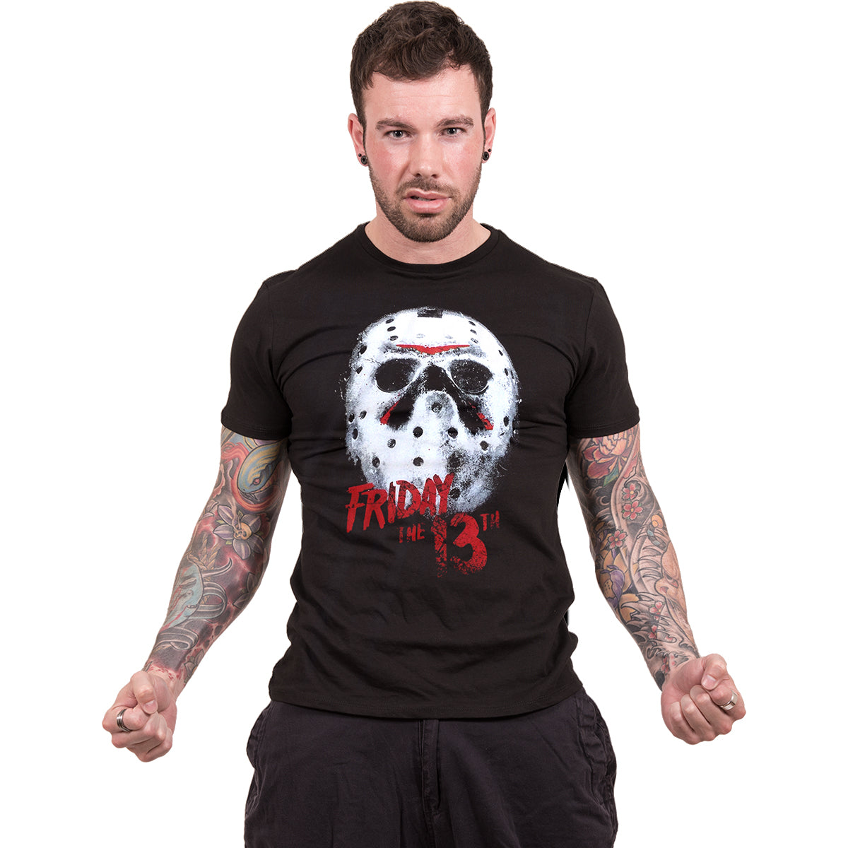 FRIDAY THE 13TH - WHITE MASK - Maglietta con stampa frontale nera