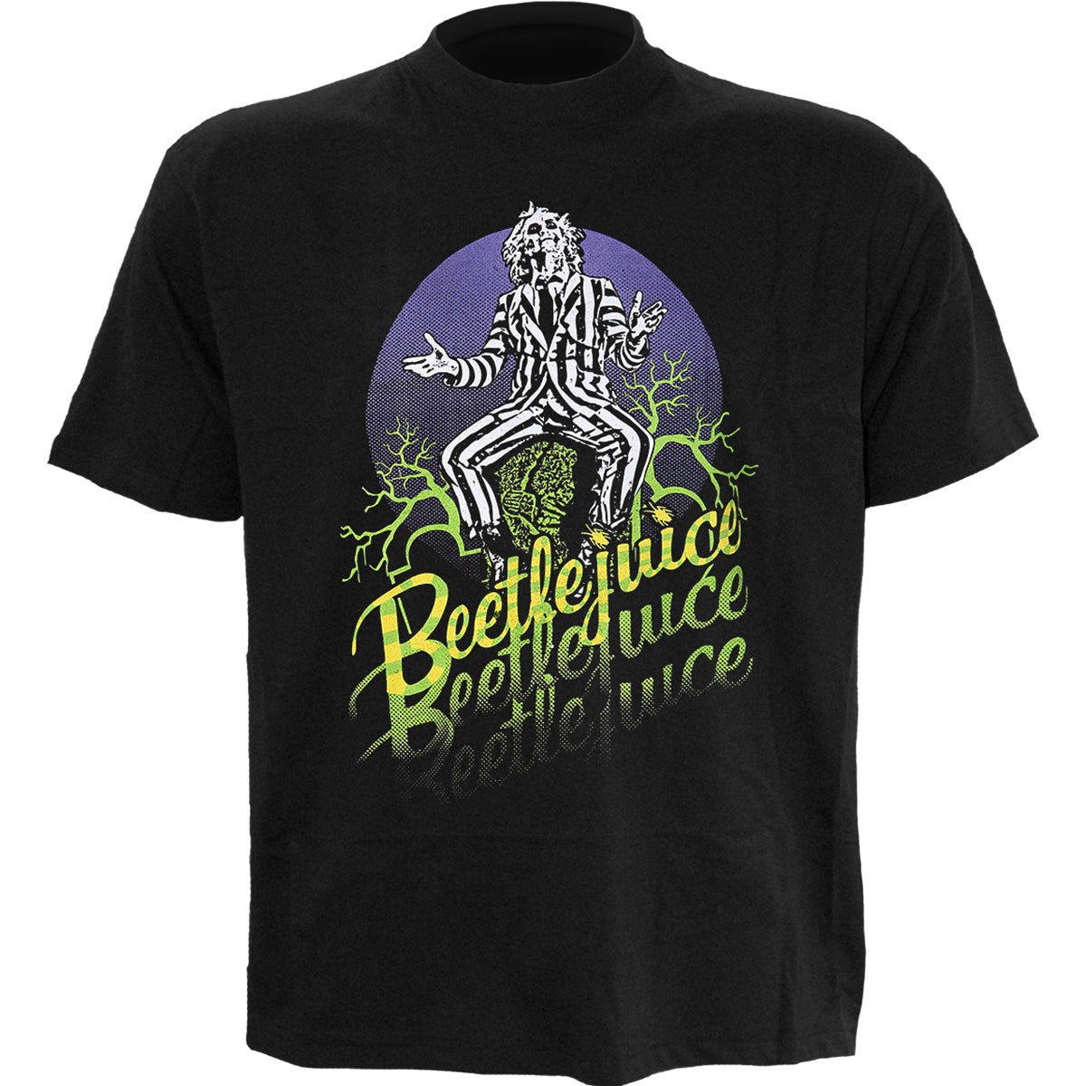 BEETLEJUICE TRIPLE B Front Print T Shirt Black