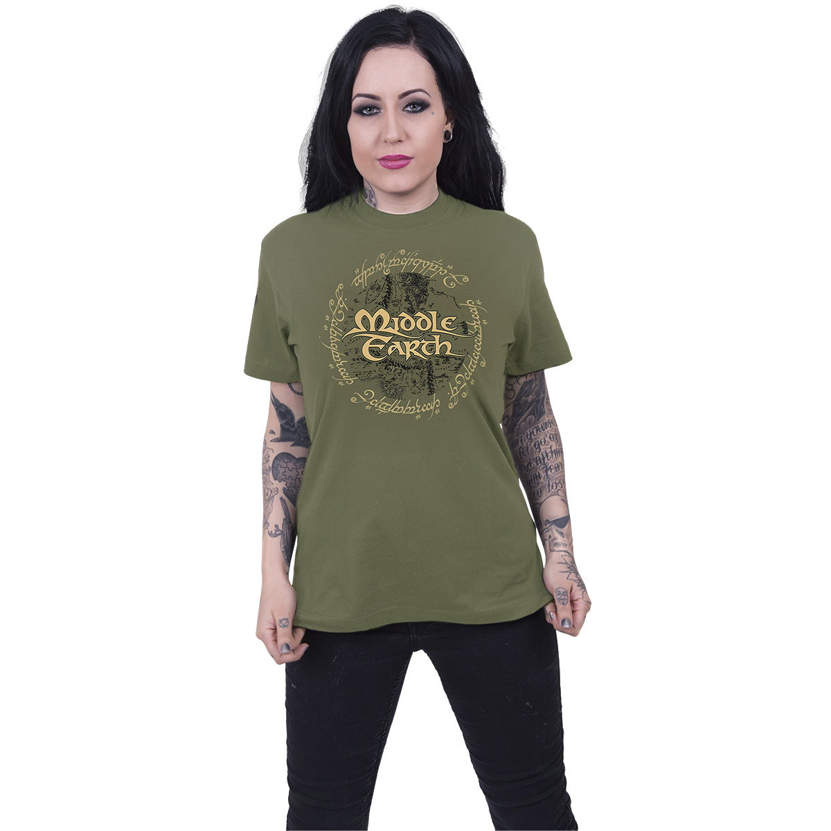 EL SEÑOR DE LOS ANILLOS - TIERRA MEDIA - Camiseta Oliva