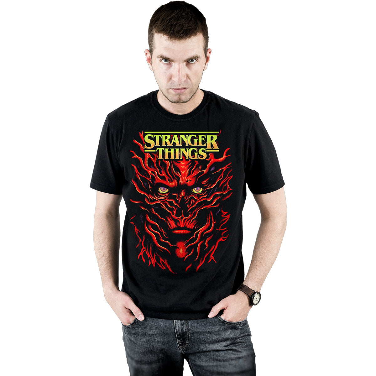 STRANGER THINGS - VECNA POSTERISED - T-shirt imprimé sur le devant Noir