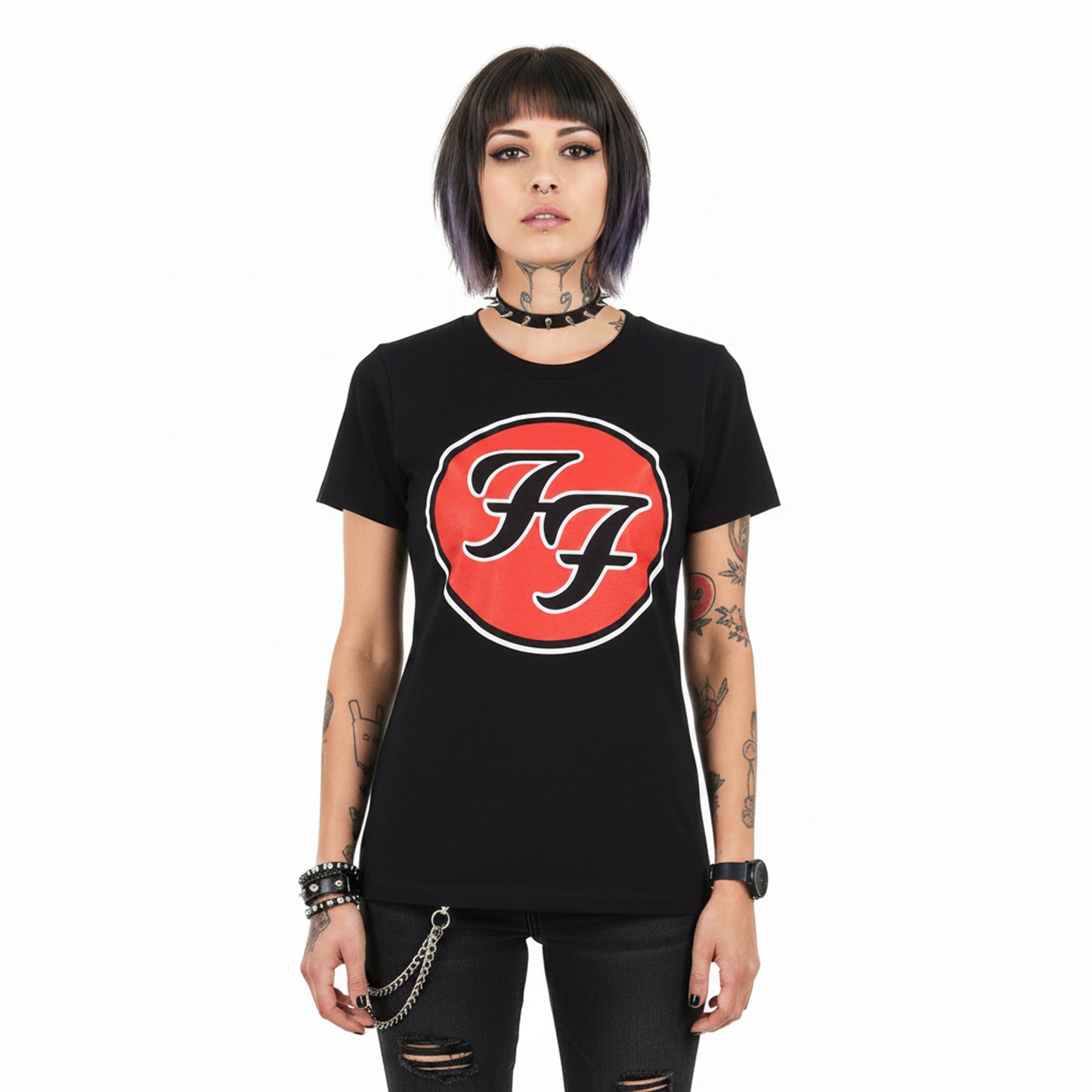 FOO FIGHTERS - FF LOGO - Ladies T-Shirt Black