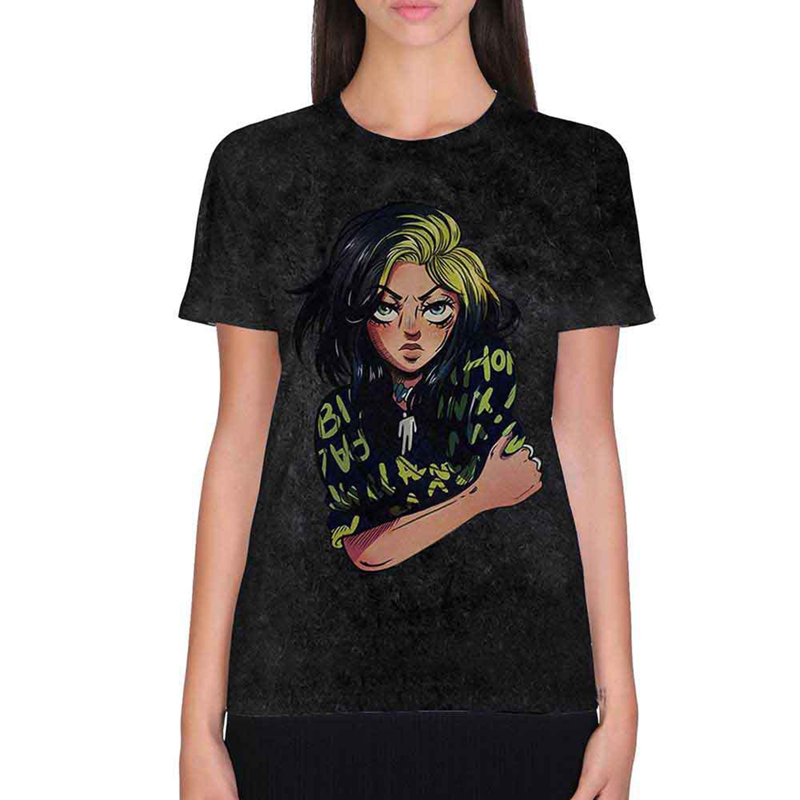 BILLIE EILISH - ANIME BILLIE - T-Shirt Black (Wash Collection)