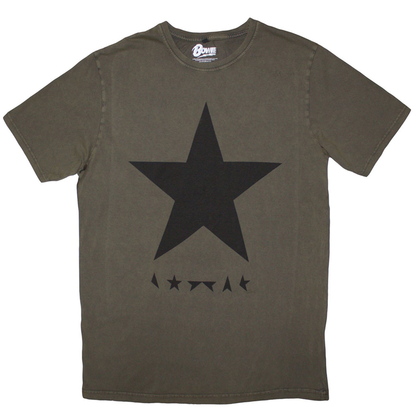 DAVID BOWIE - BLACKSTAR - Stone Wash T-Shirt Green