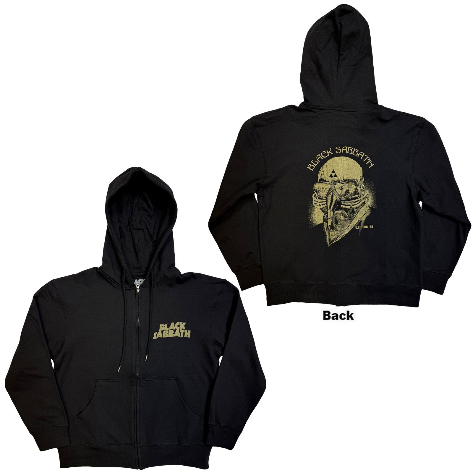 Black Sabbath WORLD Tour 1978 パーカー　サイズL Black Sabbath Tour 1978 (Back Print) Zippered Hooded Sweatshirt