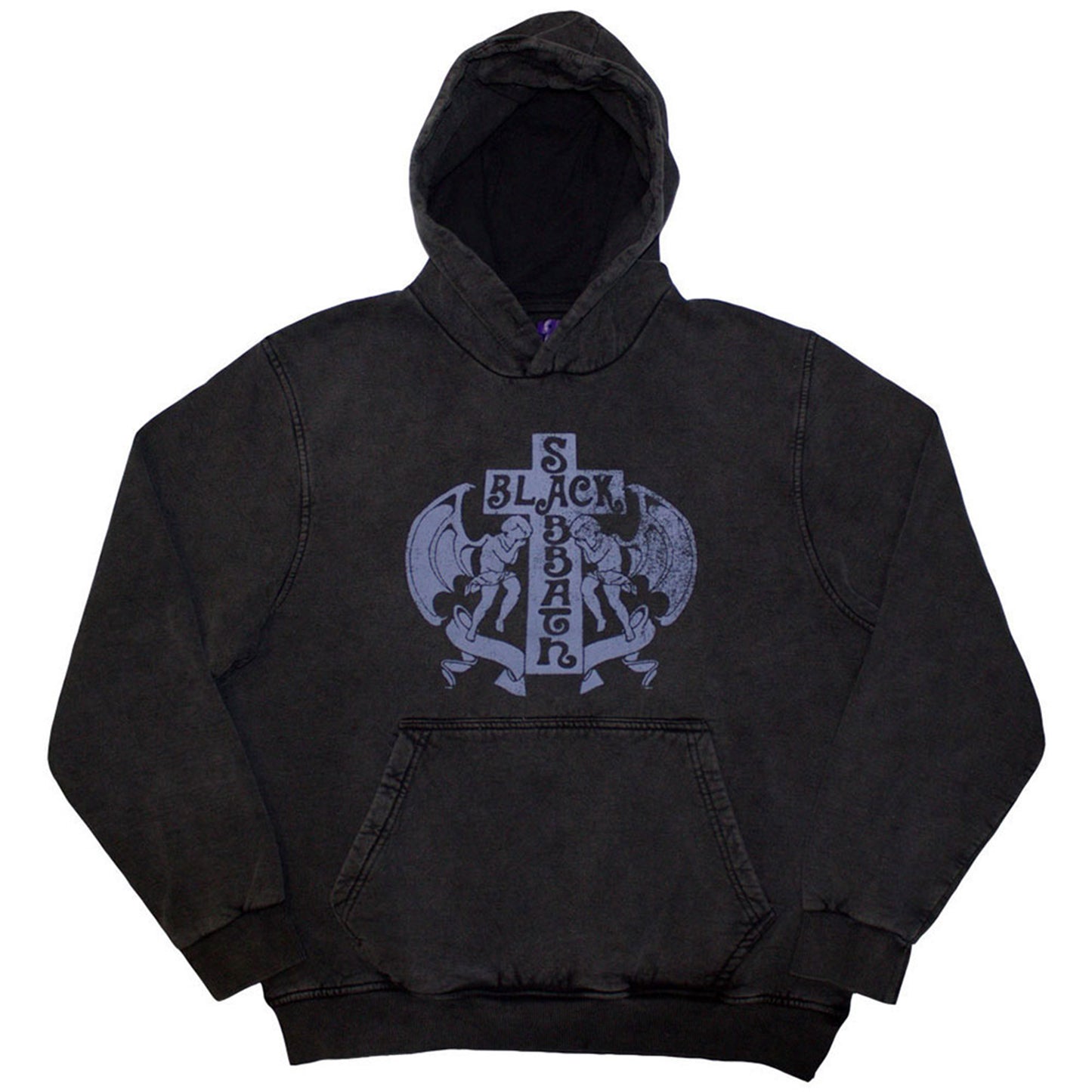 BLACK SABBATH - ANGELS - Stone Wash Pullover Hoodie Grey