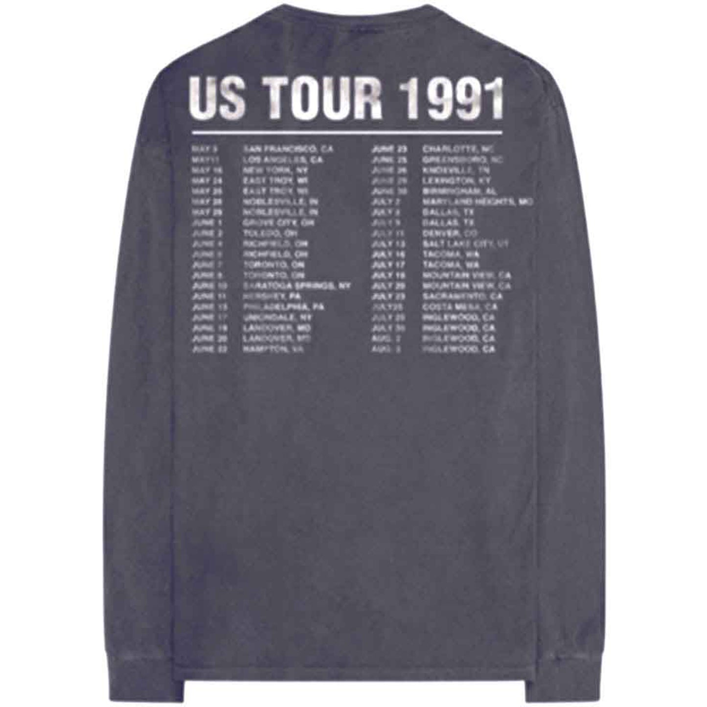 GUNS N ROSES - HOLLYWOOD TOUR - Long Sleeve T-Shirt Grey (Back & Sleeve Print)