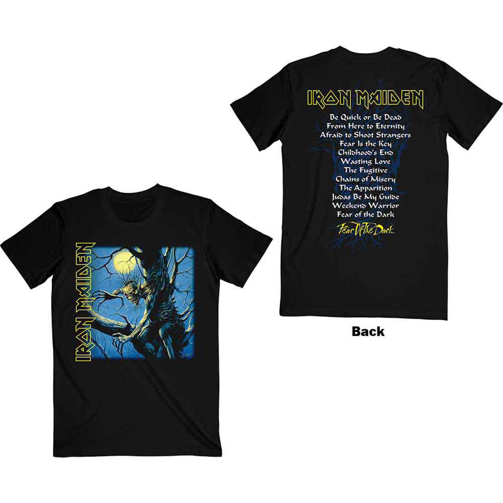 IRON MAIDEN - FEAR OF THE DARK ALBUM TRACK LISTING - T-Shirt Black (Ba