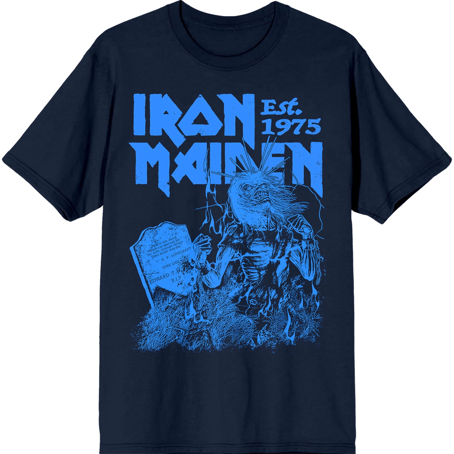 IRON MAIDEN - EST. 1975 LIFE AFTER DEATH STAMP - T-Shirt Blue