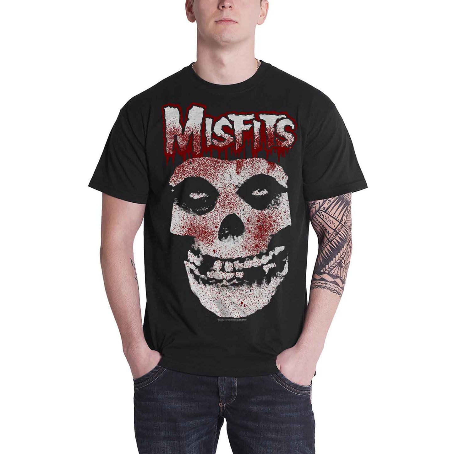 MISFITS - BLOOD DRIP SKULL - T-Shirt Black