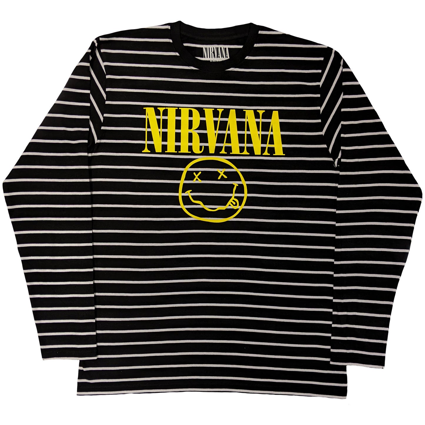 NIRVANA - YELLOW HAPPY FACE STRIPED - Sweatshirt Black, White