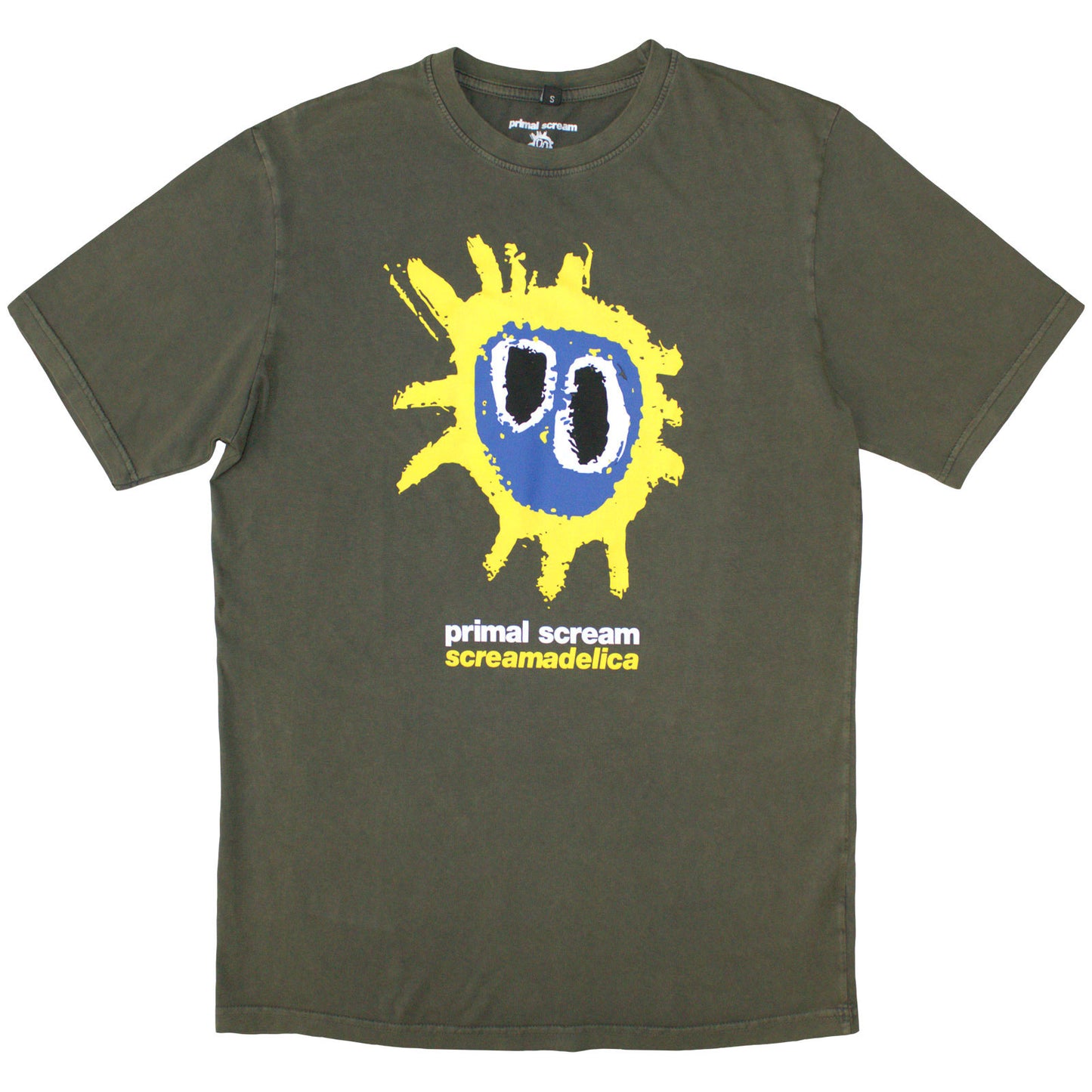PRIMAL SCREAM - SCREAMADELICA - Stone Wash T-Shirt Green
