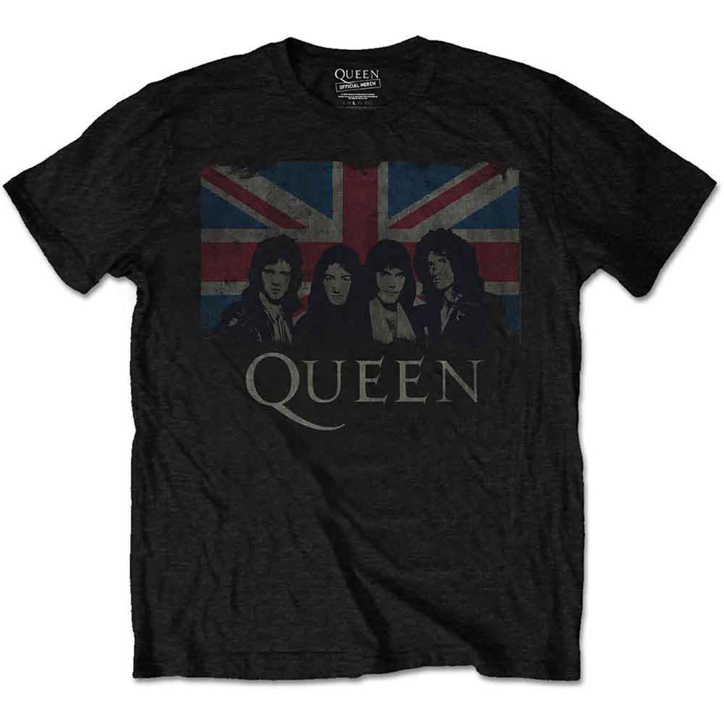 QUEEN - VINTAGE UNION JACK - T-Shirt Black