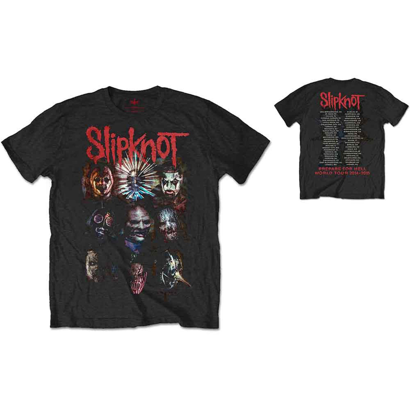 SLIPKNOT - PREPARE FOR HELL 2014-2015 TOUR - T-Shirt Black (Back Print
