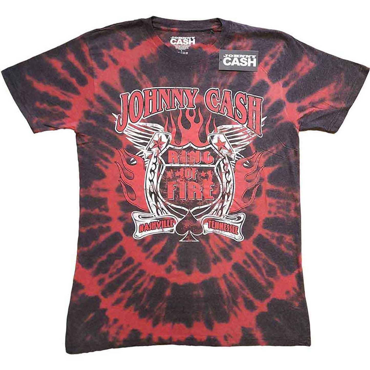 JOHNNY CASH - RING OF FIRE - Camiseta Rojo (Colección Wash)