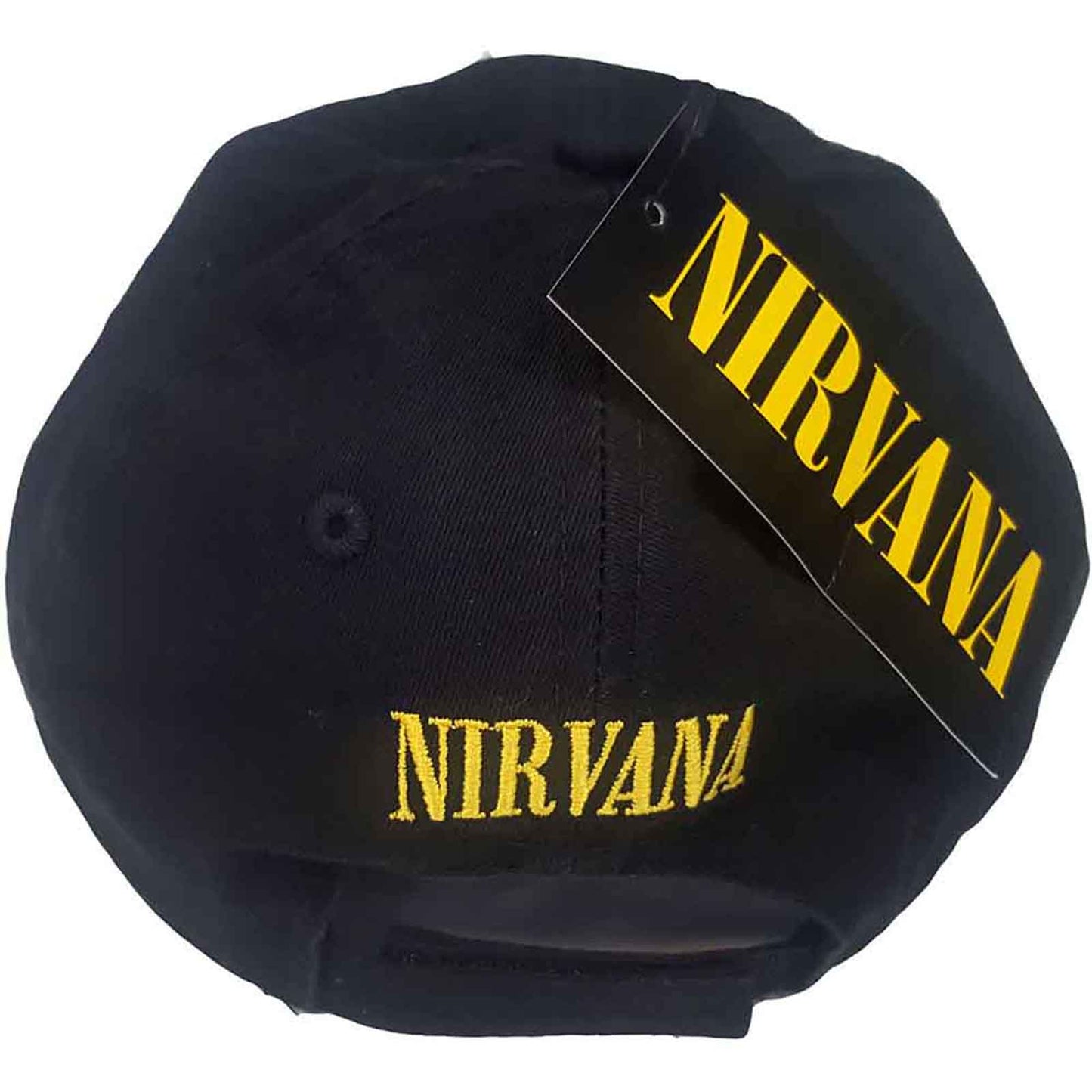 NIRVANA - HAPPY FACE - Baseballkappe Schwarz (Distressed)
