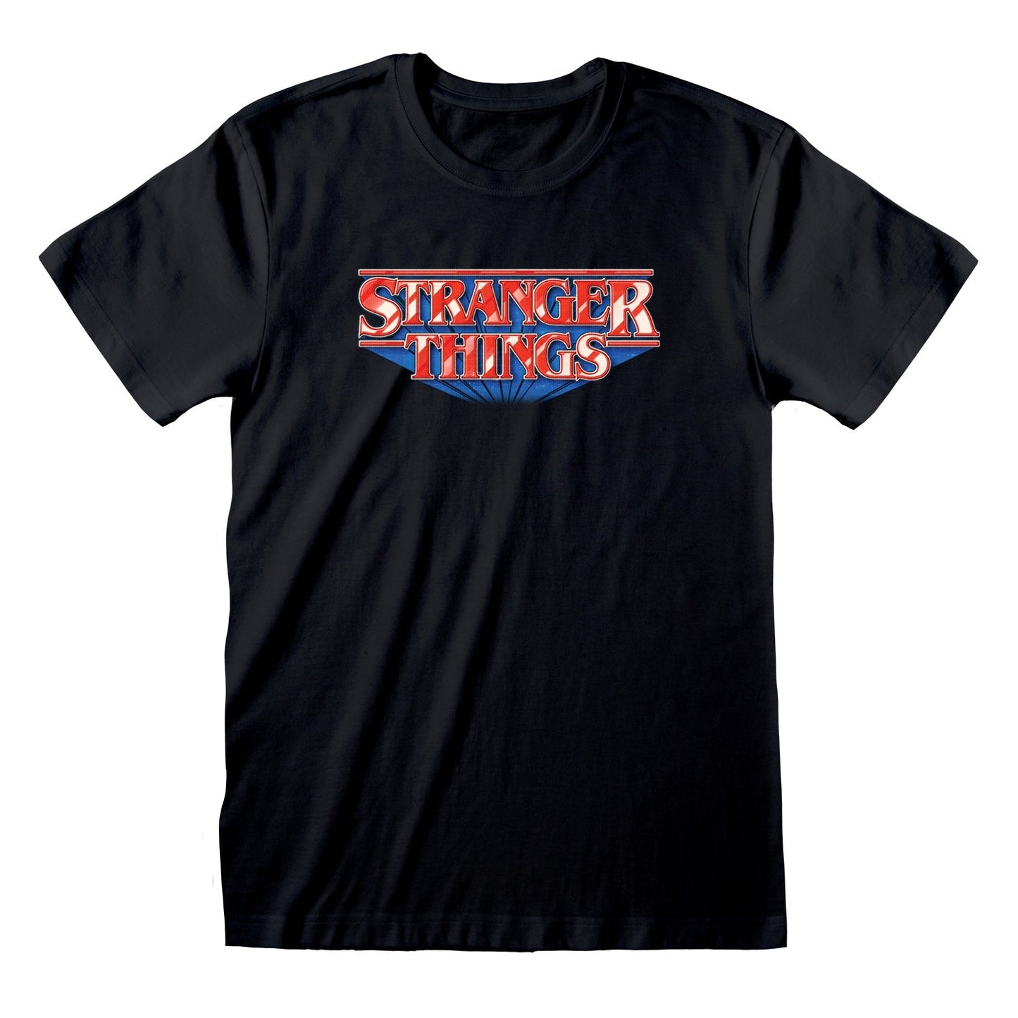STRANGER THINGS - RETRO LOGO - Front Print T-Shirt Black