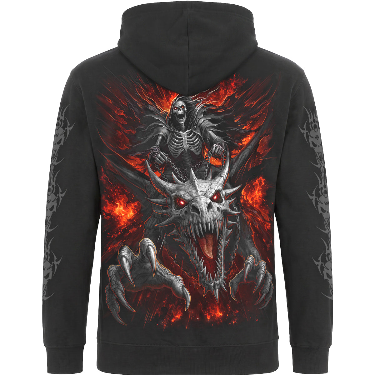 DRAGON REAPER - Felpa con cappuccio nera