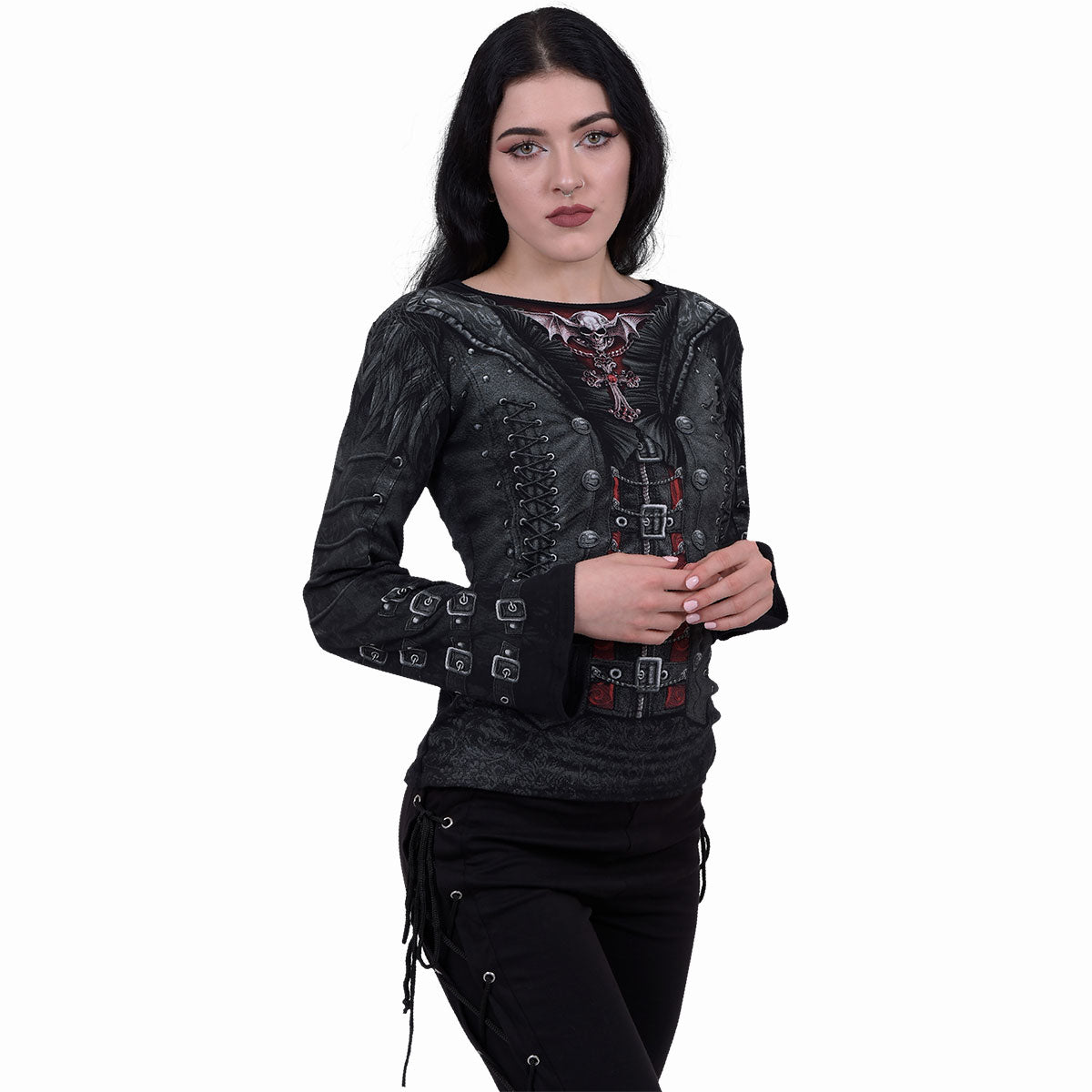 GOTHESS WRAP - All Over Baggy Top Noir