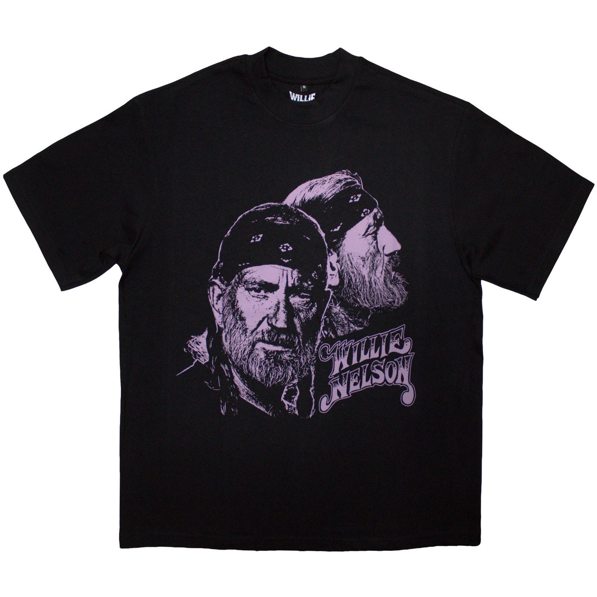 WILLIE NELSON - PURPLE GRAPHIC - Oversized Boxy T-Shirt Black