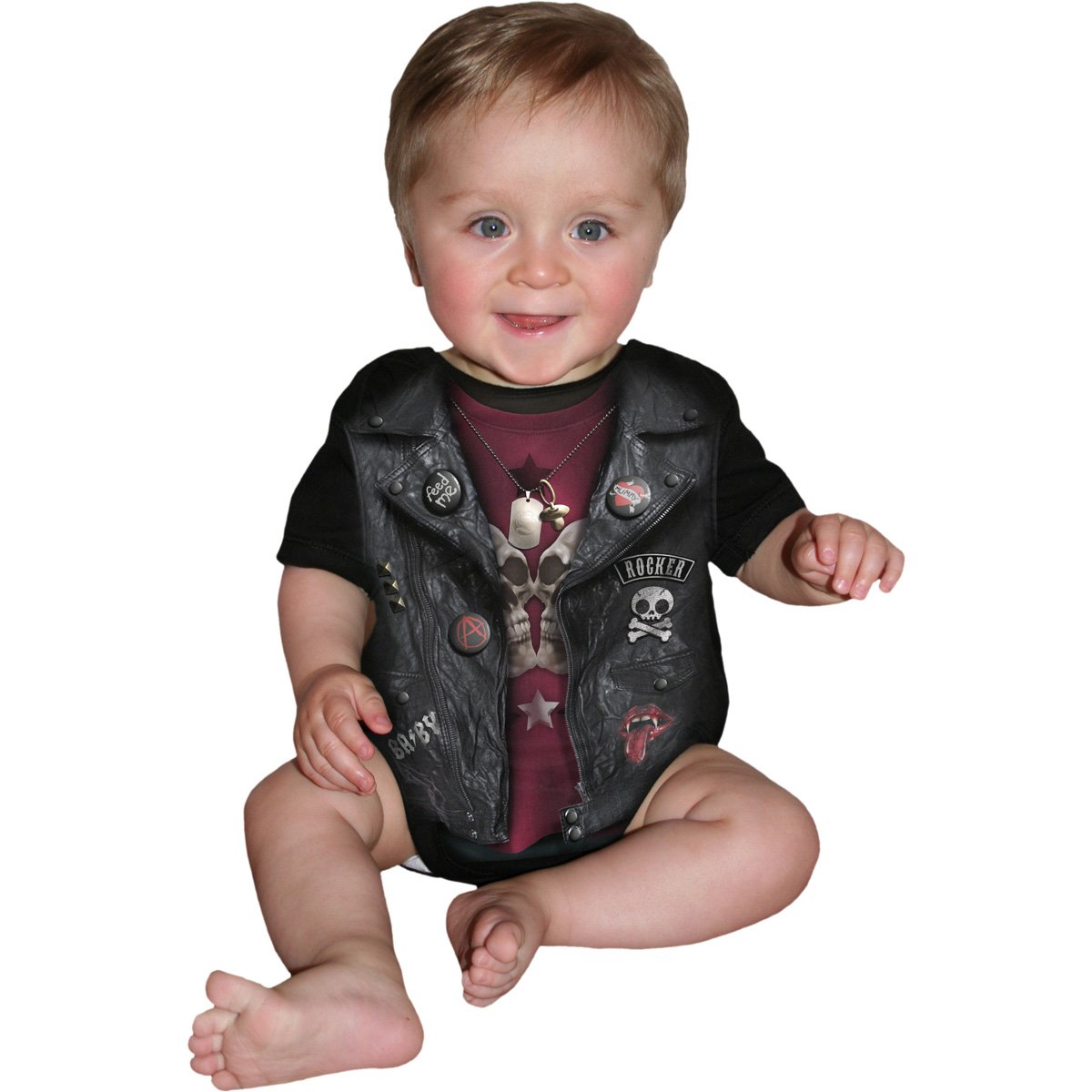 BABY BIKER - Baby Sleepsuit Black - Spiral USA