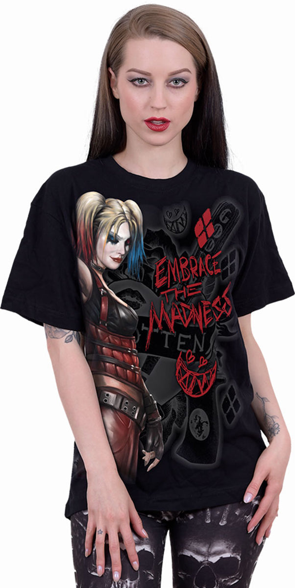 HARLEY QUINN - EMBRACE MADNESS - T-shirt imprimé sur le devant noir