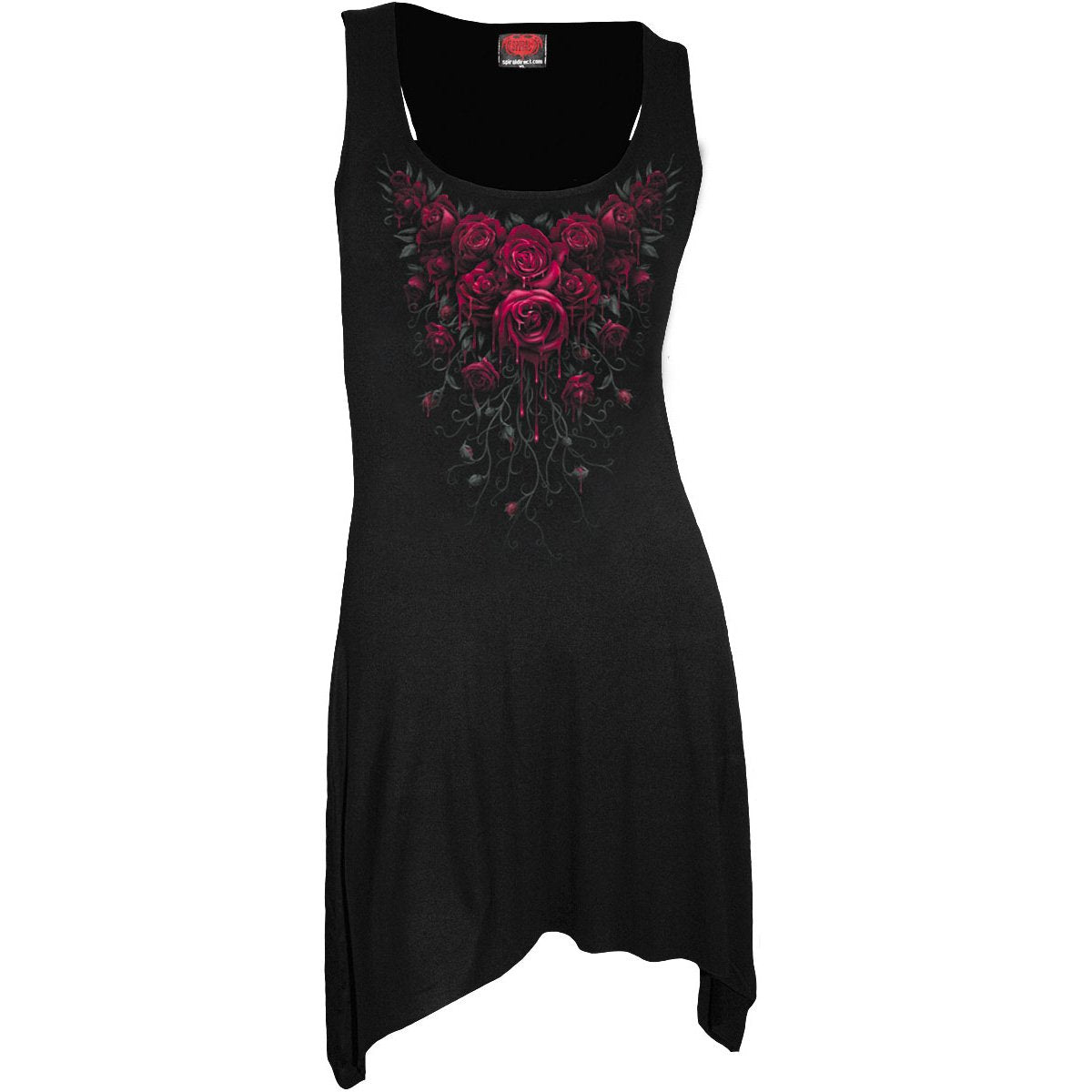 BLOOD ROSE - Goth Bottom Camisole Dress Black - Spiral USA