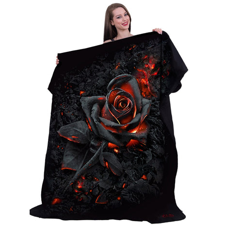 BURNT ROSE - Coperta in pile con stampa fronte/retro
