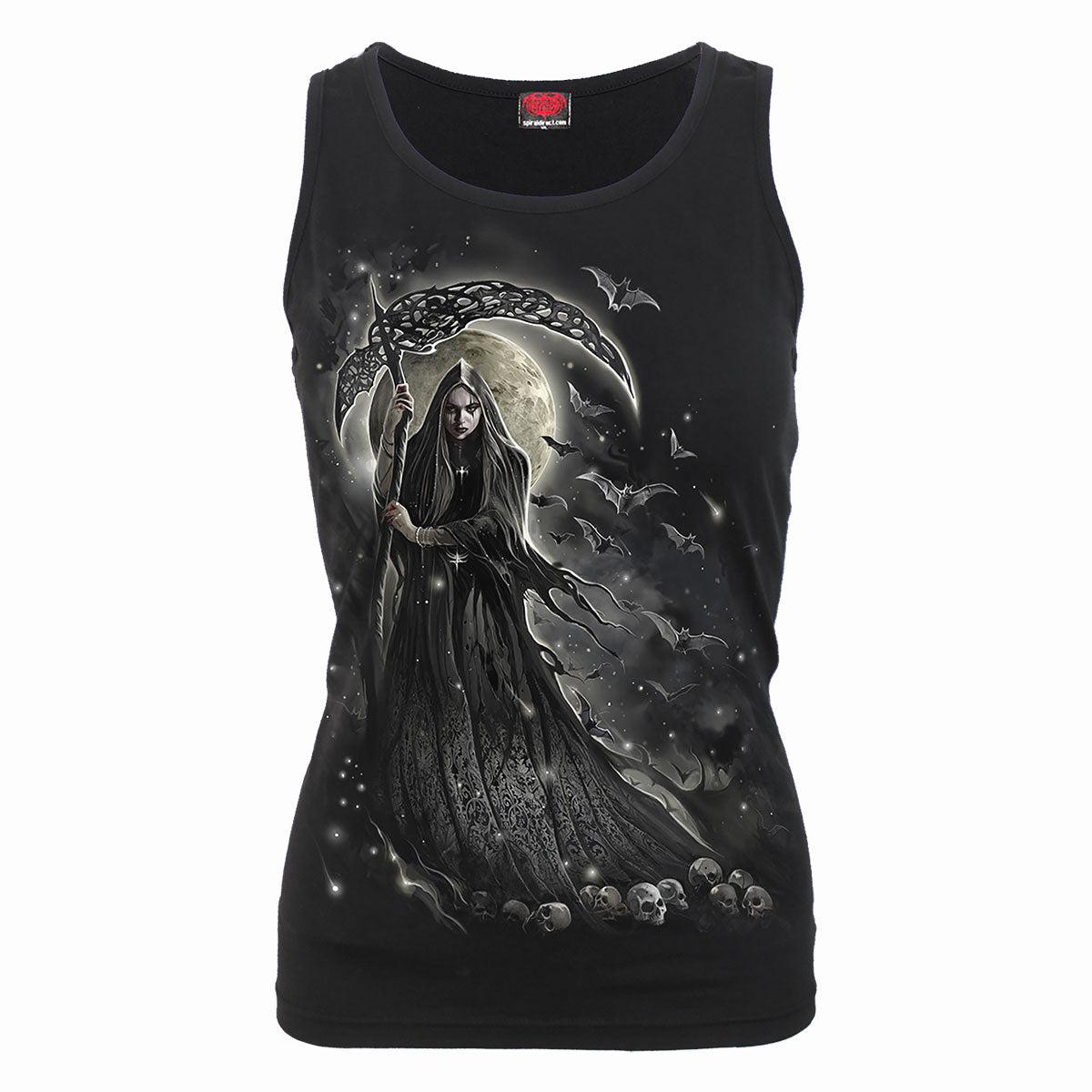 QUEEN OF DEATH - Razor Back Top Nero