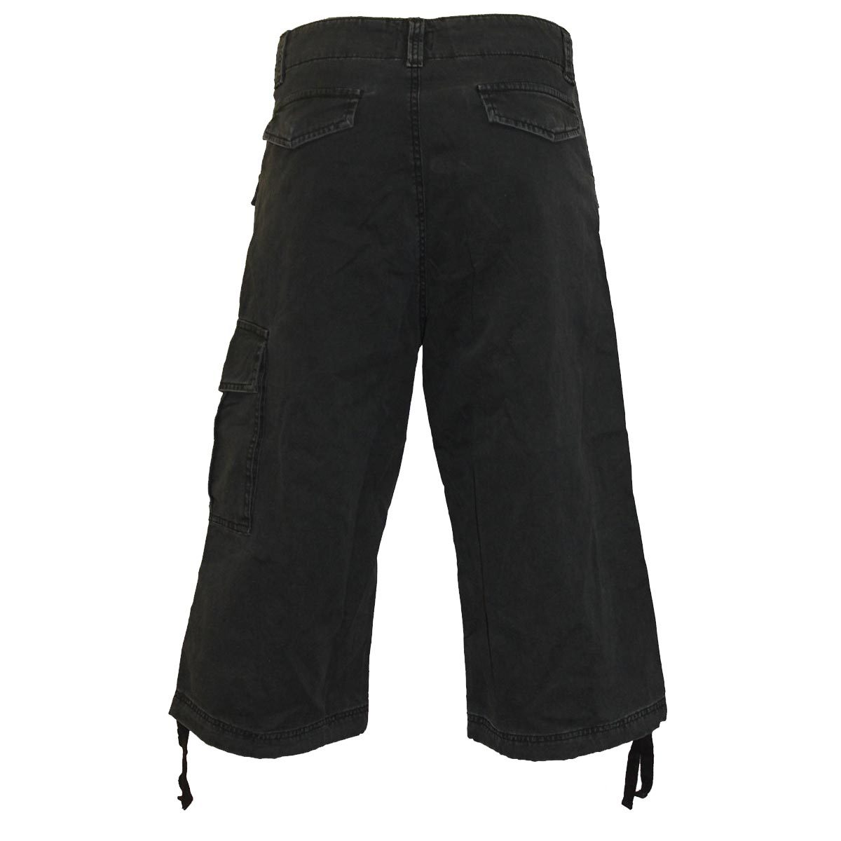 METAL STREETWEAR - Vintage Cargo Shorts 3/4 Long Black - Spiral USA