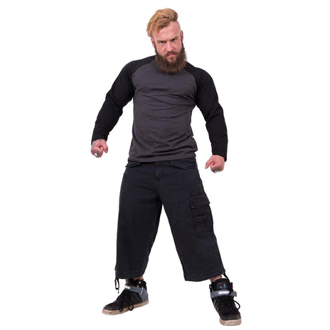 METAL STREETWEAR - Pantalones cortos Cargo Vintage 3/4 Largo Negro