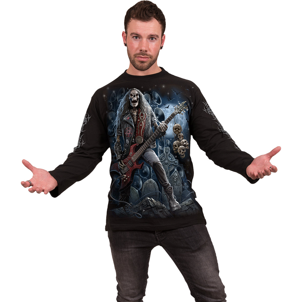 GRIM ROCKER - Langarm T-Shirt Schwarz