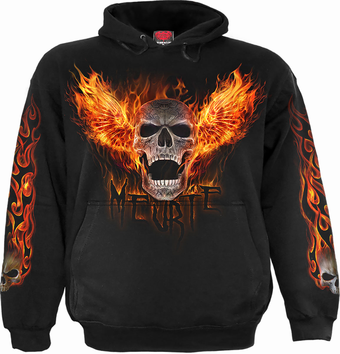 Spiral Lockdown 2020 Hoody - Black Cotton Fleece Hoodie With Gothic Metal Design