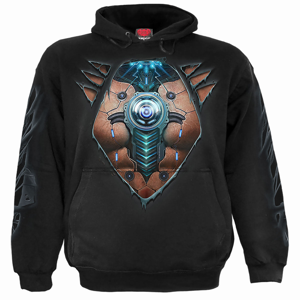 CYBER SKIN - Felpa con cappuccio nera