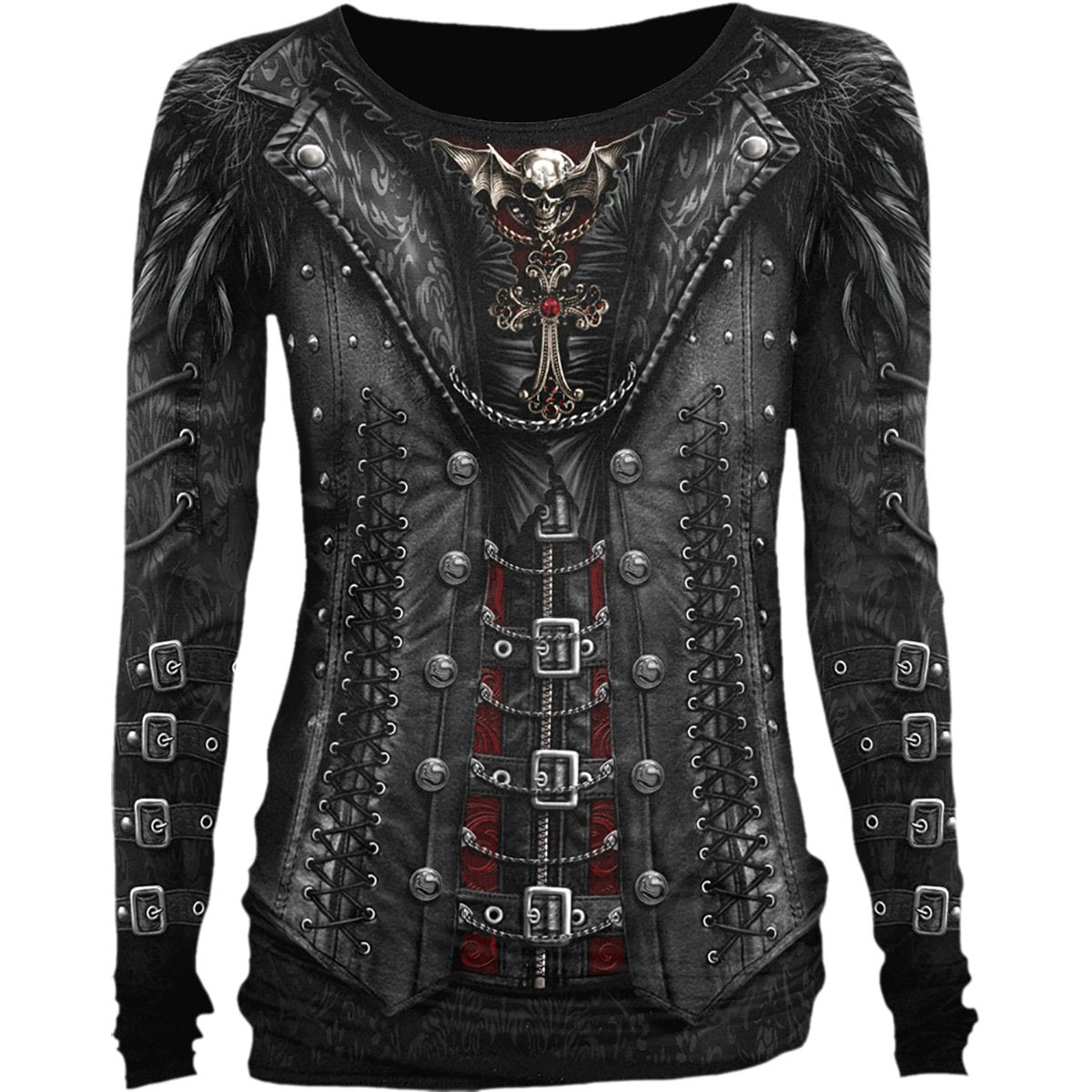 GOTHESS WRAP - All Over Baggy Top Black - Spiral USA