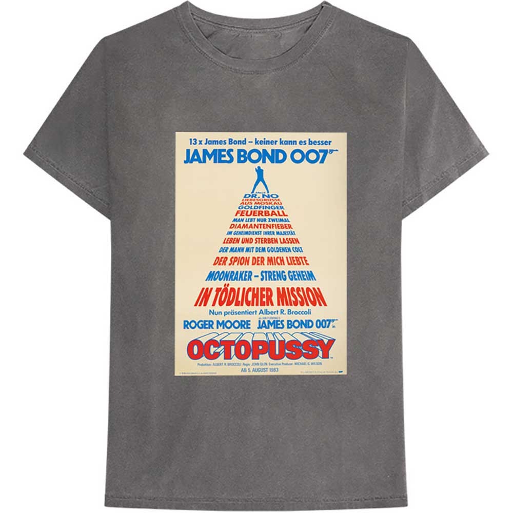JAMES BOND 007 - OCTOPUSSY GERMAN POSTER - T-Shirt Grey