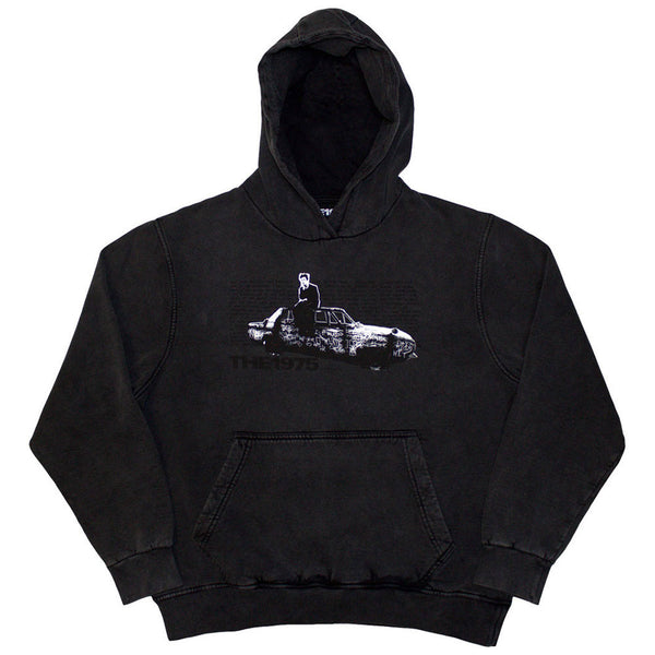 THE 1975 - CAR PHOTO - Stone Wash Pullover Hoodie Grey