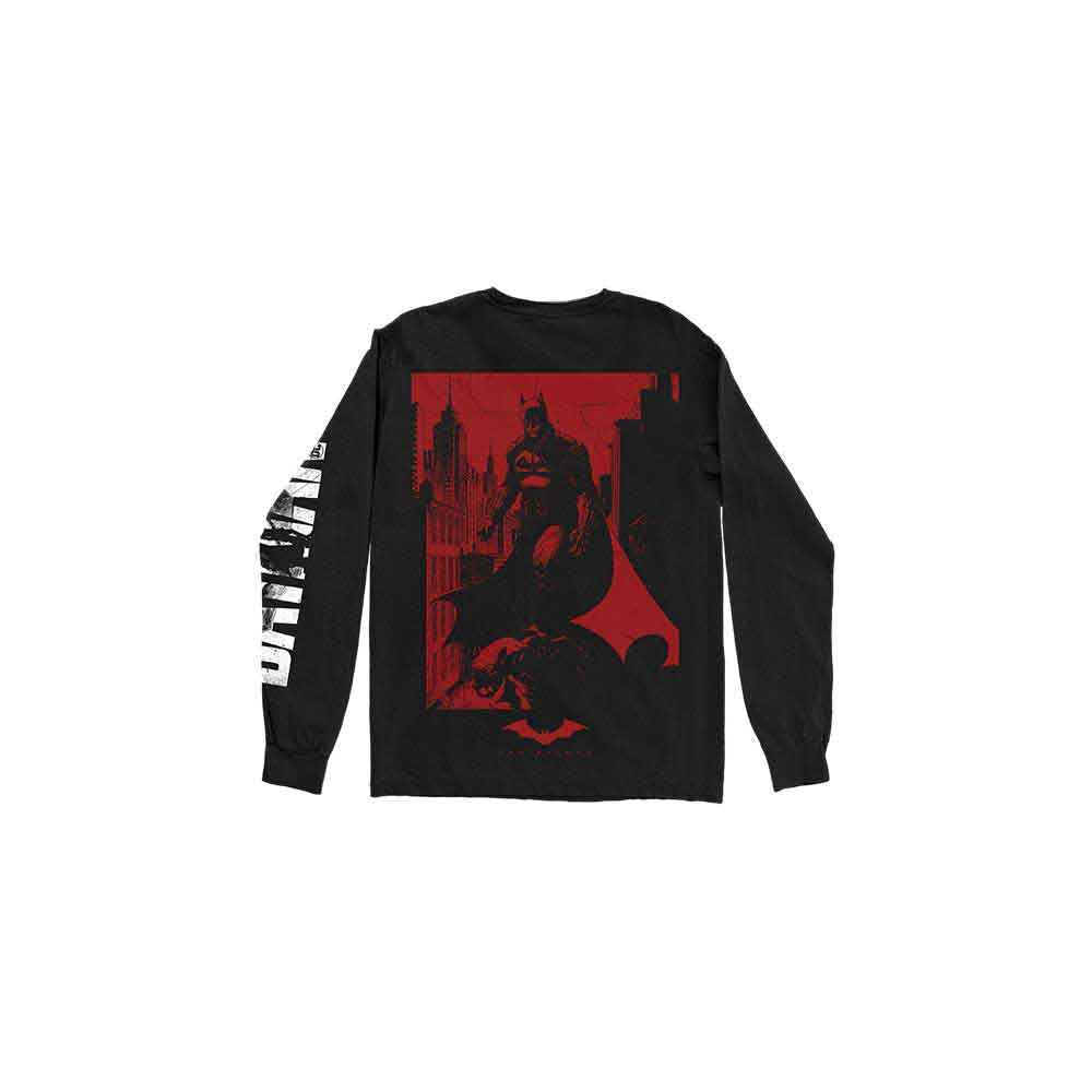 DC COMICS - THE BATMAN RED CAR & FIGURE - Long Sleeve T-Shirt Black