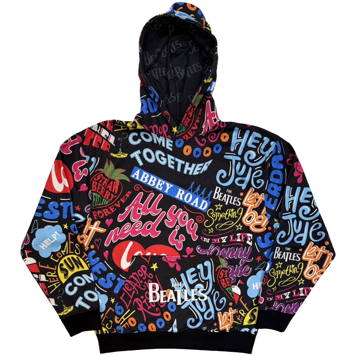 THE BEATLES - SONG TITLES - Pullover Hoodie Black